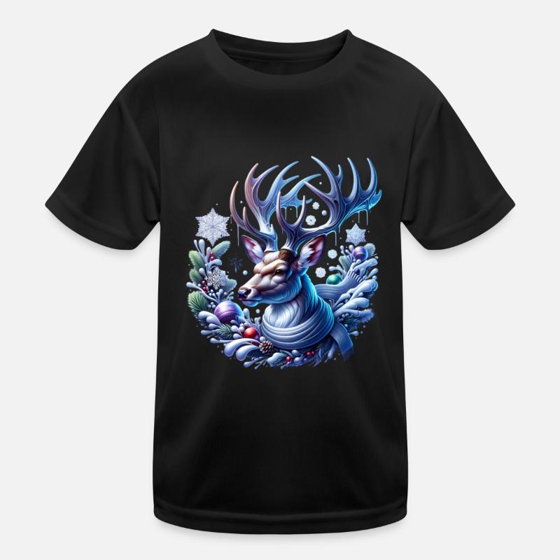 Winterlicher Hirsch Winter Kinder Funktions-T-Shirt