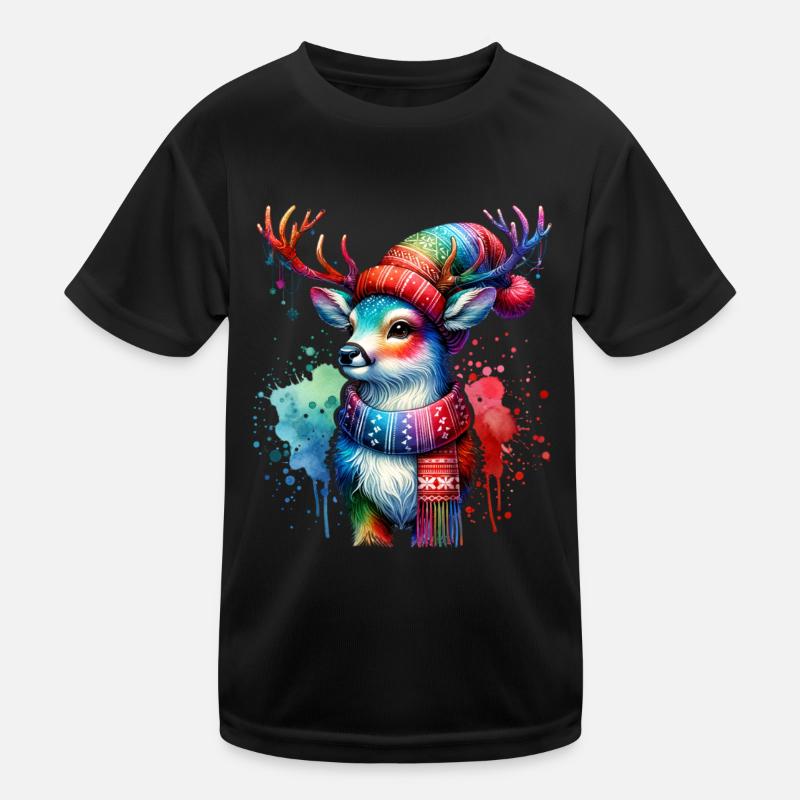 Christmas Deer Christmas Kids Functional T-Shirt