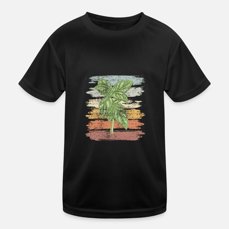 Herbal Basil-Herb Retro Design Kids Functional T-Shirt