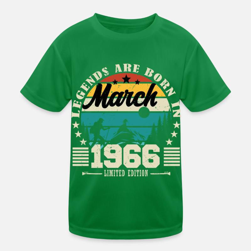 März 1966. Geburtstagsgeschenk März 1966. Kinder Funktions-T-Shirt