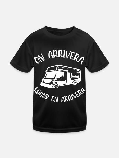 on arrivera quand on arrivera - T-shirt sport Enfant - noir - Devant