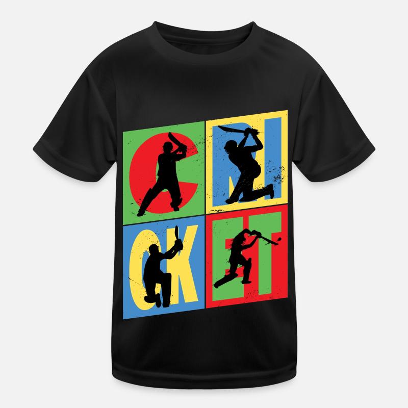 Cricket Cricketer Batsman Sport Vintage Kids Functional T-Shirt