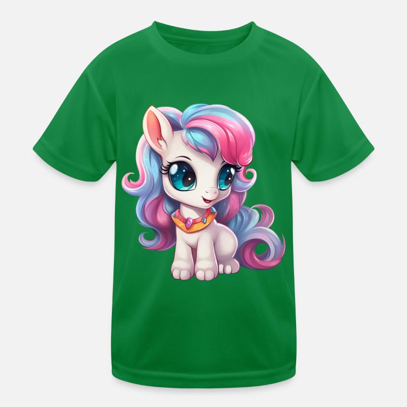 kleines Pony in blue pink Kinder Funktions-T-Shirt