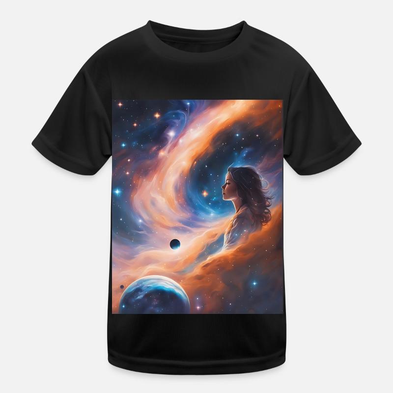 Goddess transcends in stardust Kids Functional T-Shirt