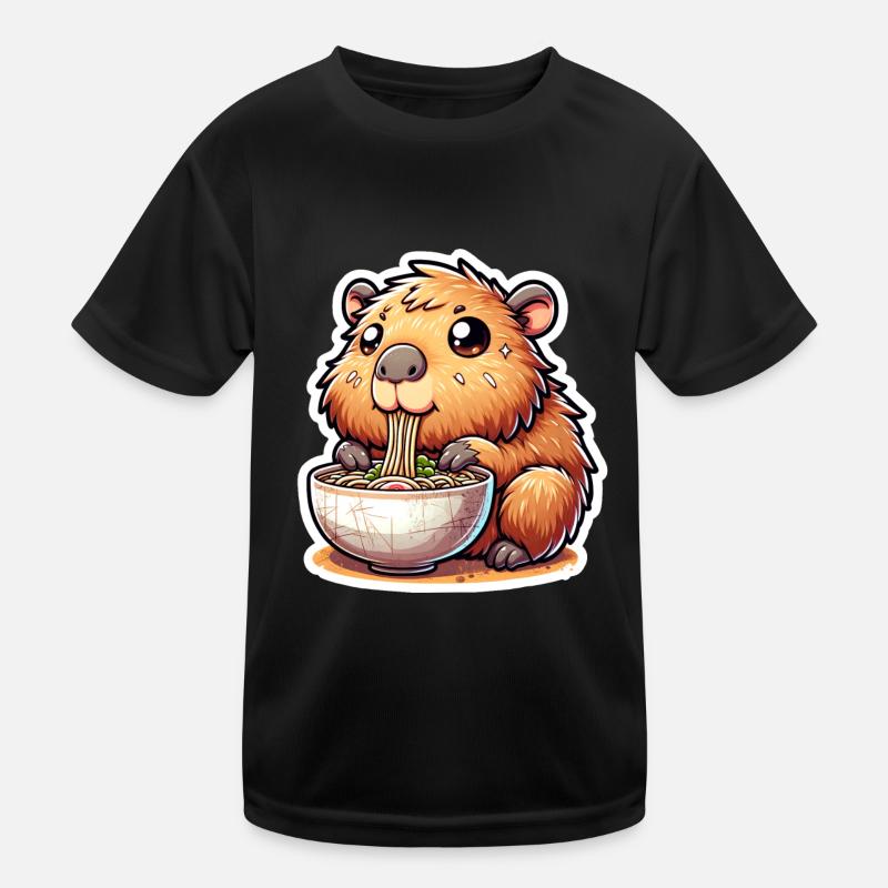 Capybara Ramen Kawaii Anime Kids Functional T-Shirt