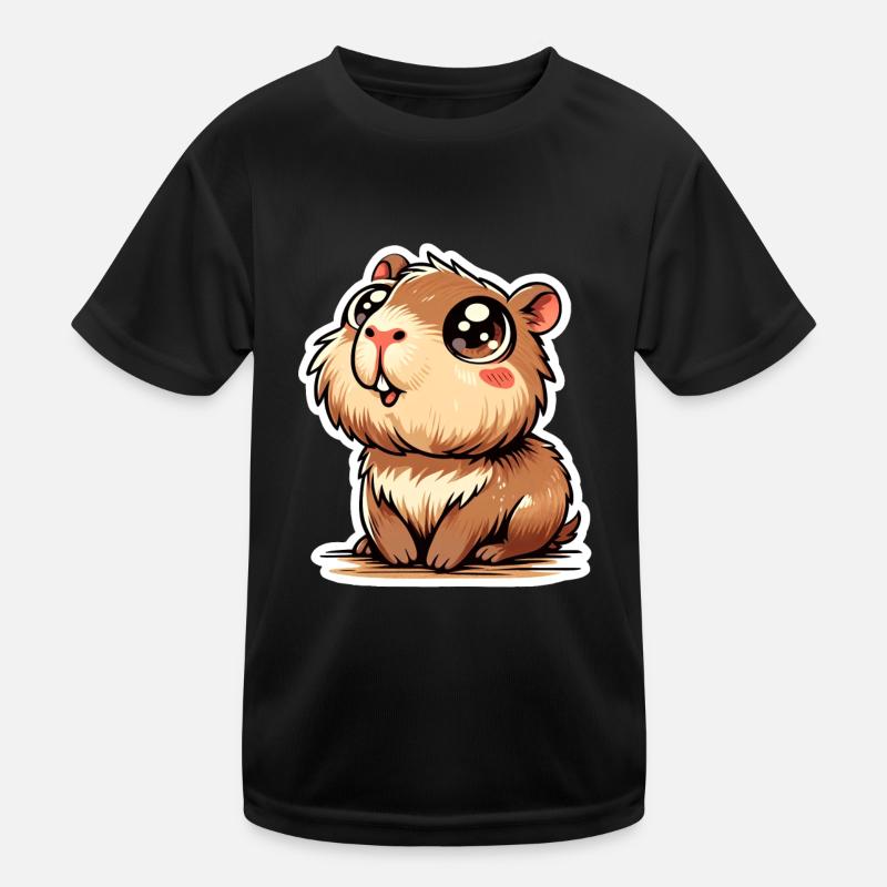 Capybara - Kinder Funktions-T-Shirt - Schwarz