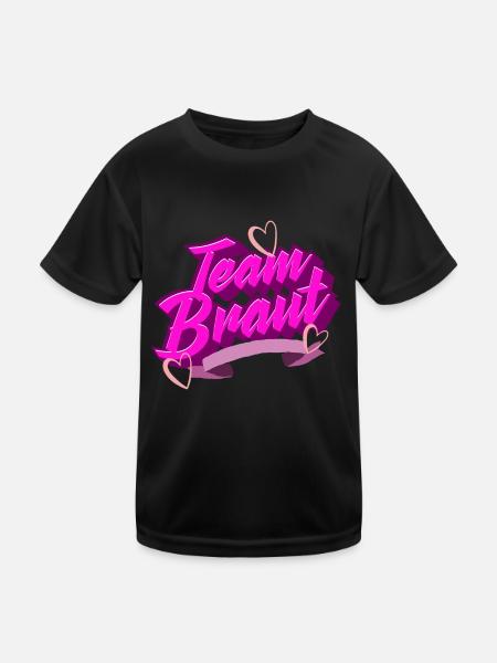 Team Braut - Kinder Funktions-T-Shirt - Schwarz - Vorne