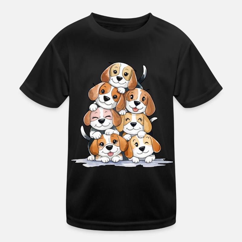 Süße Beagle Pyramide Kinder Funktions-T-Shirt
