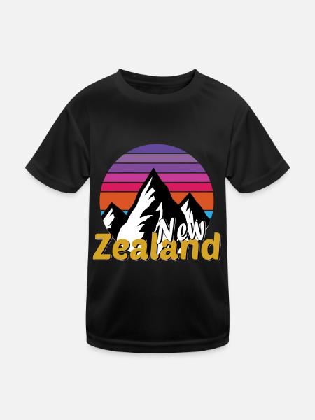 new zealand - Kids Functional T-Shirt - black - Front
