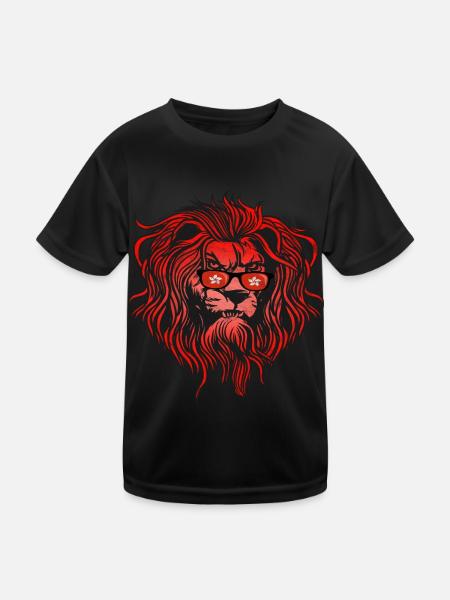 Hongkong - Kinder Funktions-T-Shirt - Schwarz - Vorne