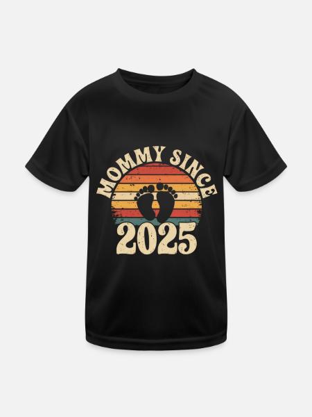 Mommy Since 2025 - Kids Functional T-Shirt - black - Front