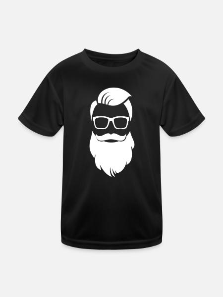 hipster - Kids Functional T-Shirt - black - Front
