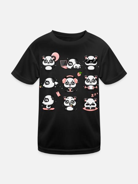 Panda - T-shirt sport Enfant - noir - Devant
