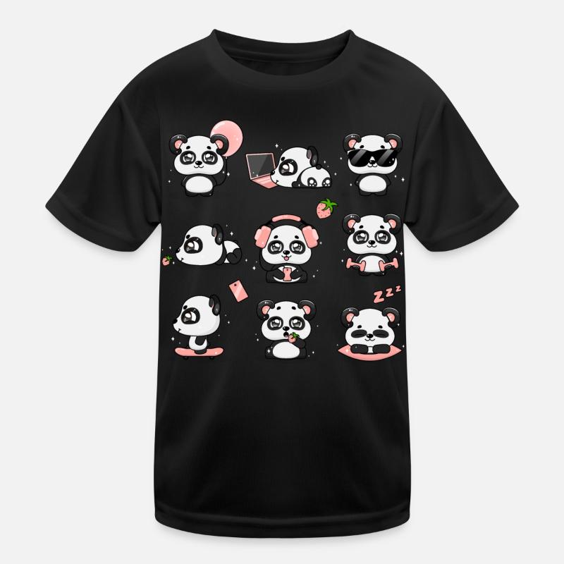 Panda - Kids Functional T-Shirt - black