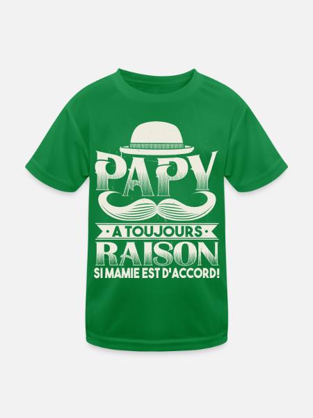 Papy Cadeau Humour Papou Humour - T-shirt sport Enfant - vert - Devant
