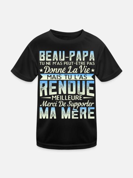 Beau-Pére Cadeau Beau-Papa Cadeaux - T-shirt sport Enfant - noir - Devant