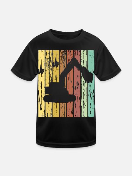 Excavator Children - Kids Functional T-Shirt - black - Front
