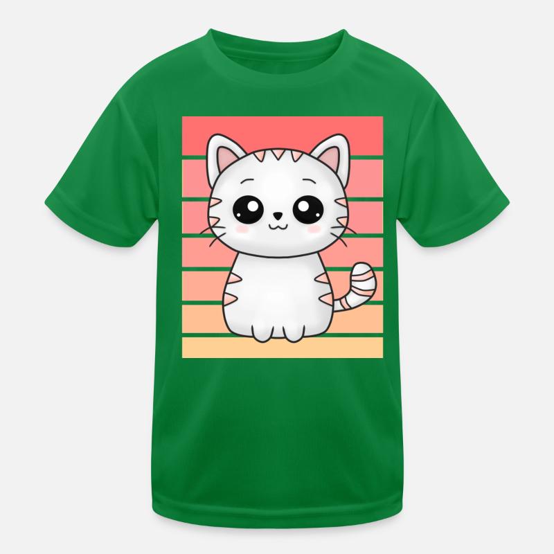 Little cute cat in the sunset Kids Functional T-Shirt