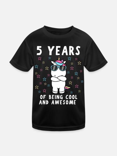 5. Geburtstag 5 Jahre Kindergeburtstag - Kinder Funktions-T-Shirt - Schwarz - Vorne