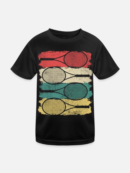 Tennis tennis de tennis Raquette - T-shirt sport Enfant - noir - Devant