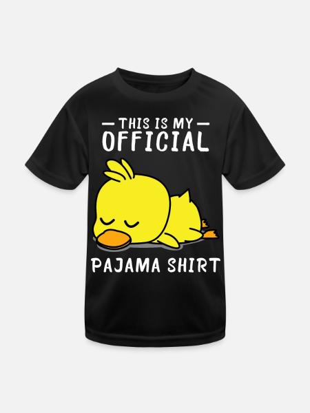 Duck Sleep Shirt Pajamas - Kids Functional T-Shirt - black - Front