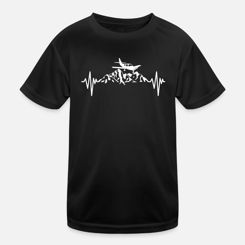 Model Building and Pilot Heartbeat Gift - Kids Functional T-Shirt - black