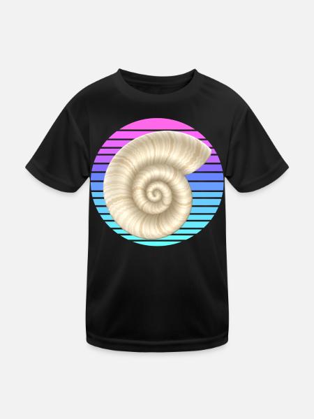 La coquille d’escargot au coucher du soleil - T-shirt sport Enfant - noir - Devant
