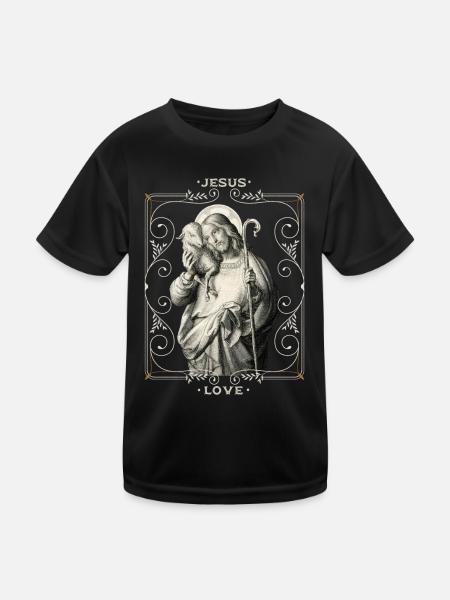 Jesus, Jesus Christ - Kids Functional T-Shirt - black - Front