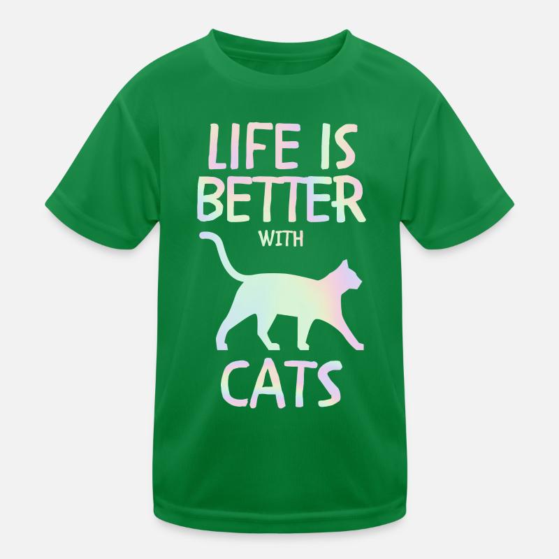 Life is better with cats cats gift Kids Functional T-Shirt