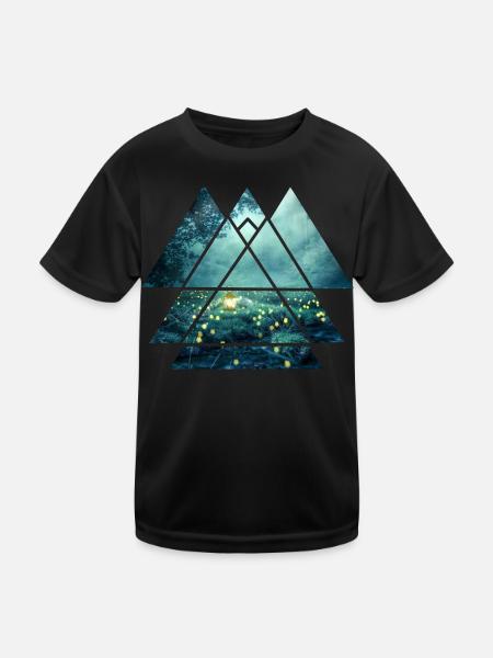 Art abstrait de la forêt - T-shirt sport Enfant - noir - Devant