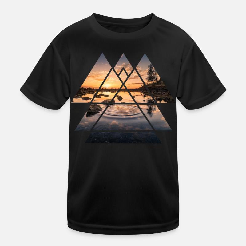 Abstract Lake Kids Functional T-Shirt