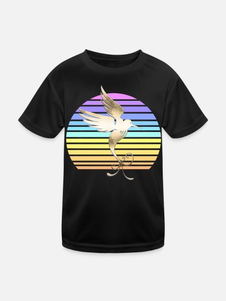 Hummingbird at sunset - Kids Functional T-Shirt - black - Front