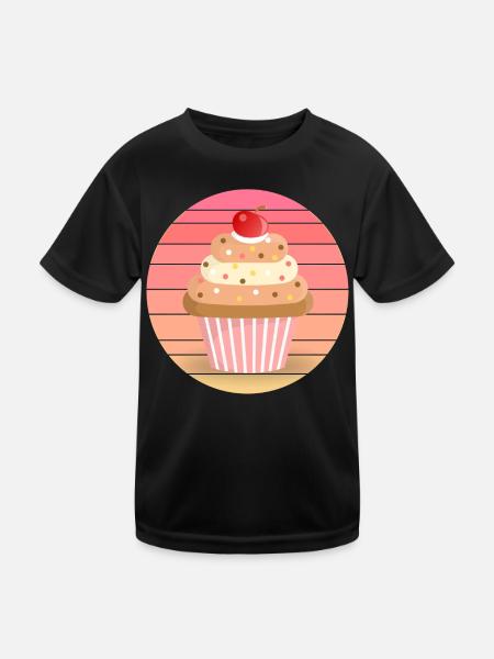 Muffin au coucher du soleil - T-shirt sport Enfant - noir - Devant