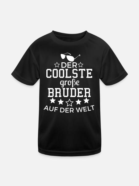 Der Coolste große Bruder auf der Welt - Kinder Funktions-T-Shirt - Schwarz - Vorne