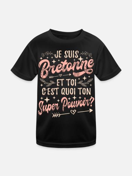 Je Suis Bretonne Humour - T-shirt sport Enfant - noir - Devant
