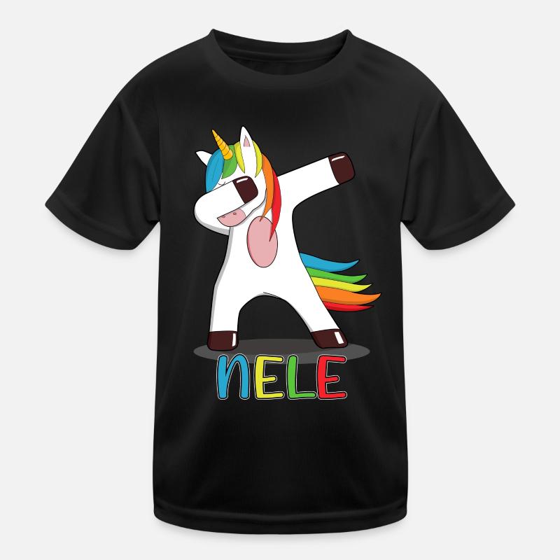 Nele Name First Name Name Day Unicorn Gift Idea Kids Functional T-Shirt