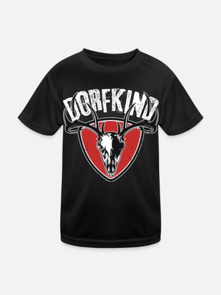 Dorfkind - Kinder Funktions-T-Shirt - Schwarz - Vorne