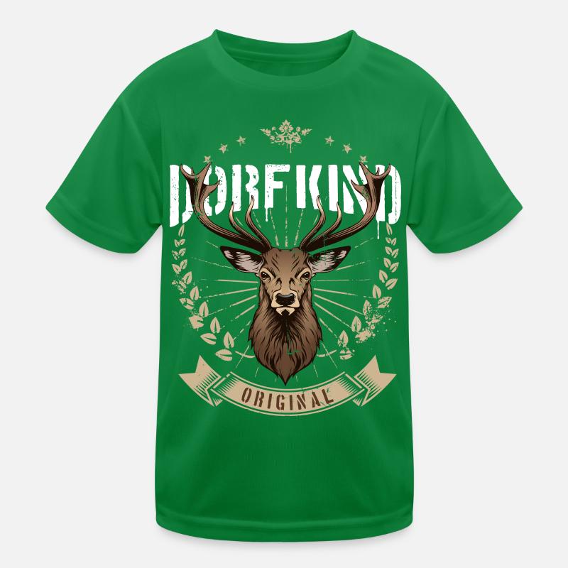 Dorfkind Hirsch Kinder Funktions-T-Shirt