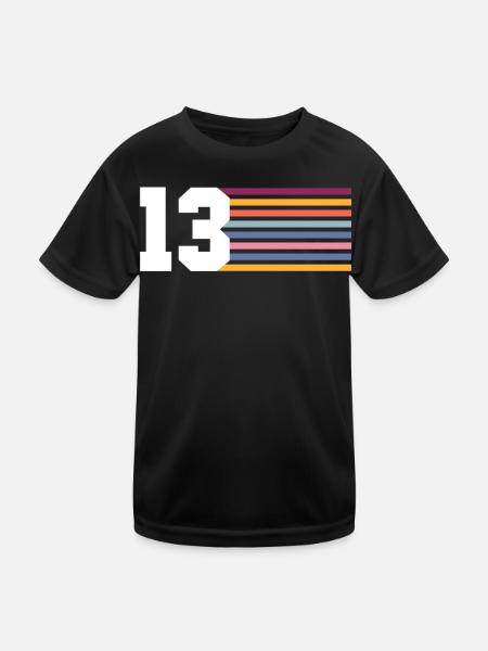 13 Nombre - T-shirt sport Enfant - noir - Devant