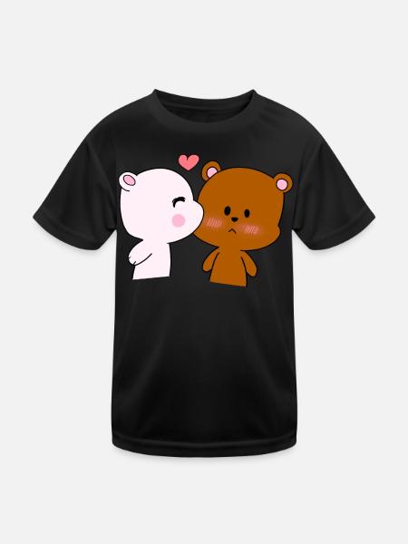 Bear Love - Bear - Best Friends - Partners - Kids Functional T-Shirt - black - Front