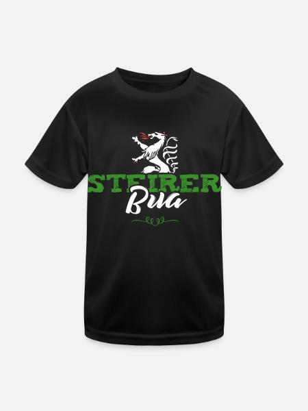 Steirer Bua Steirerbua Steiermark - Kinder Funktions-T-Shirt - Schwarz - Vorne