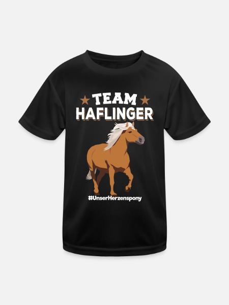Team Haflinger Reiten Reiter Geschenk - Kinder Funktions-T-Shirt - Schwarz - Vorne