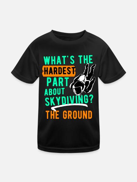 La partie la plus difficile à faire pour le parachutisme - T-shirt sport Enfant - noir