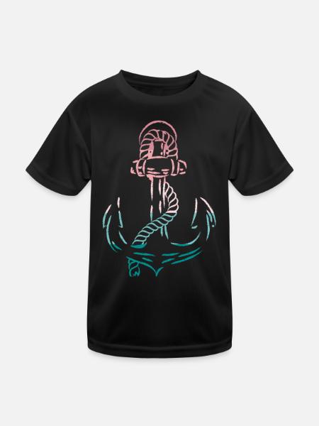 Ancre mer mer - T-shirt sport Enfant - noir - Devant