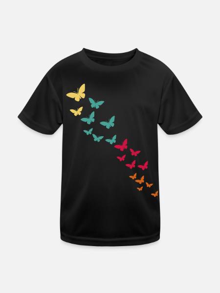 butterfly - Kids Functional T-Shirt - black - Front