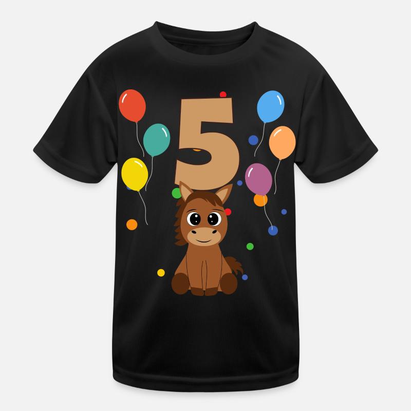 5 anniversaire anniversaire d’enfant 5 ans cheval T-shirt sport Enfant