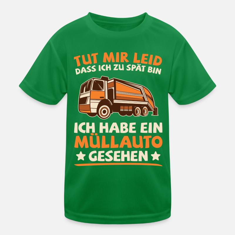 Müllauto Müllfahrzeug Müllmann Müllwagen Geschenk Kinder Funktions-T-Shirt