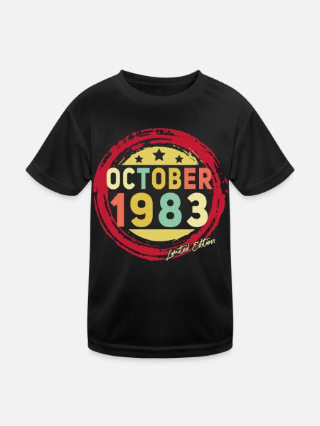 Naissance octobre 1983 Vintage Cadeau - T-shirt sport Enfant - noir - Devant