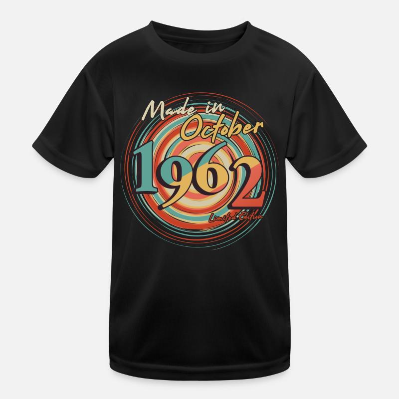1962 Im Oktober Retro Geschenkidee Kinder Funktions-T-Shirt