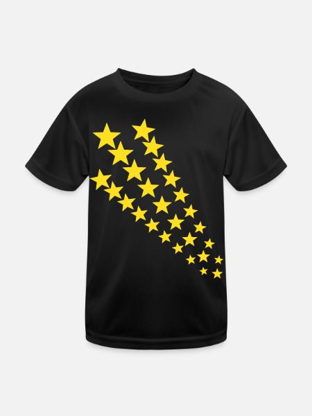 Trendy stars - Kids Functional T-Shirt - black - Front
